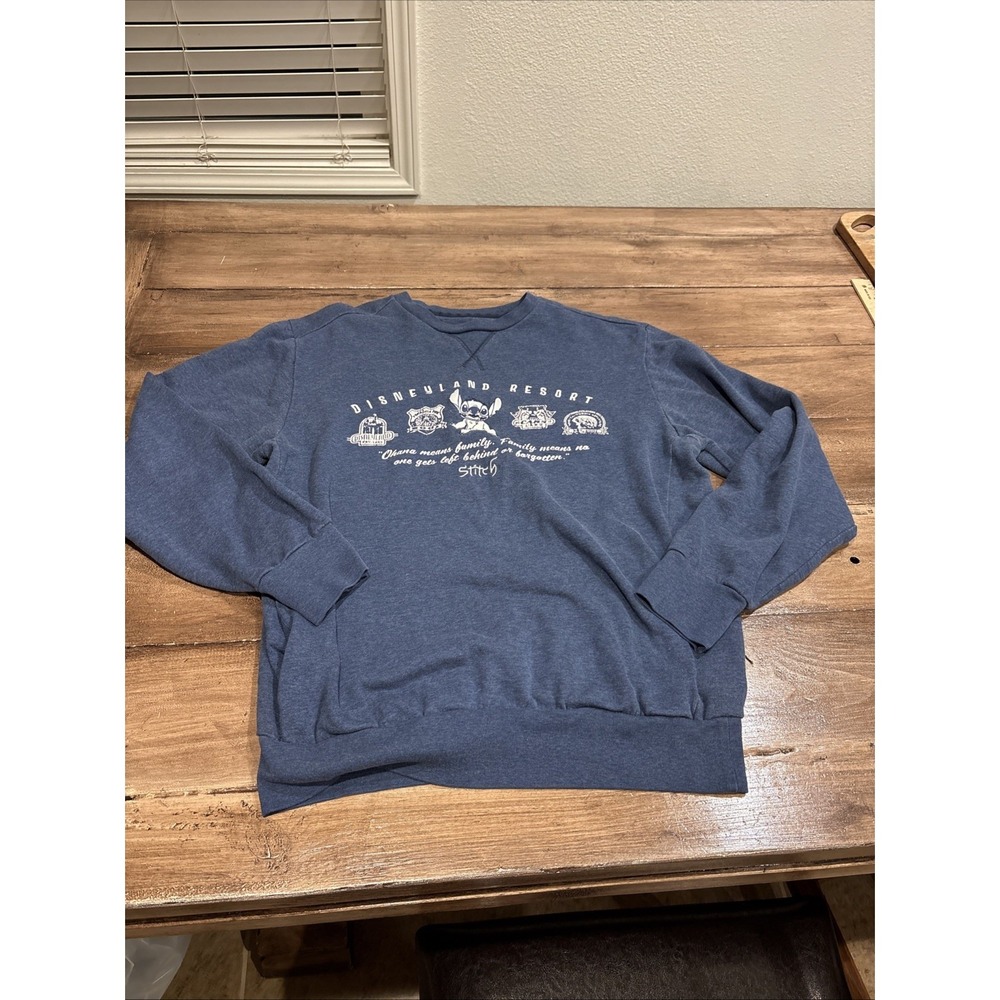 Disney Parks Stitch Ohana Sweatshirt w/ Pockets US Size Medium Disneyland